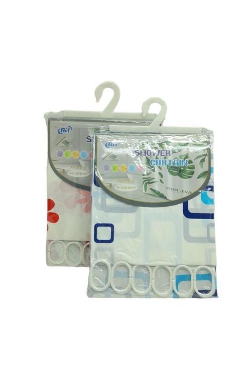 Çif Kanat Pvc Banyo Perdesi 2  Parça  X 90X180Cm - 12 Halkalı (4415)