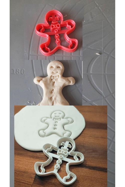 2 Adet Gingerman Kurabiye Kalıbı Hamur Şekillendirici / Hamur Figür Kalıp / Oyun Hamuru Kalıbı