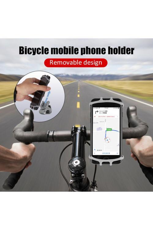 Evrensel Bisiklet Cep Telefonu Tutucu 360 Dönen Silikon Motosiklet Gidon Tutucu- 4.0-6.0 Inç Telefon