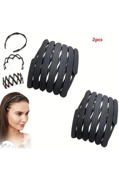 2 Adet Katlanır Fransız Tacı Taraklı Taç- Unisex Kolay Taşınabilir Cep Çanta Tipi Saç Bandı Toka