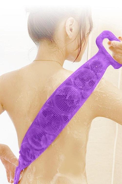 Çift Taraflı Banyo Hamam Lifi Silikon Masajlı Yumuşak Duş Lifi Uzun Ömürlü Hazır Banyo Kesesi