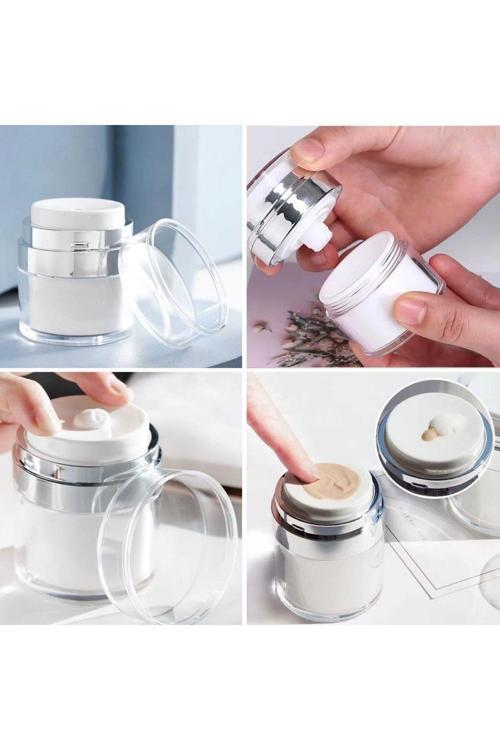50 Ml Doldurulabilir Pompalı Vakumlu Krem Fondoten Sıvı Kozmetik Şişesi Akrilik
