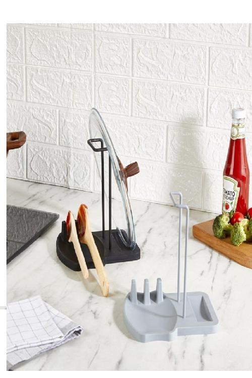 1 Adet Tencere Kapak Ve Kepçe Düzenleyici Tencere Kapak Tutucu Stant