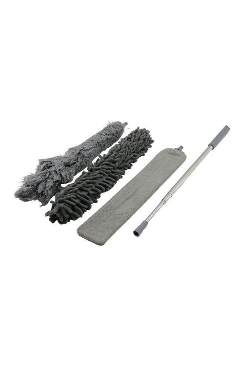 3Pcs Püskül- Makarna- Düz Toz Alma Set Esnek Başlı-43Cm  Uzayan Saplı=43-205Cm Brkt-910200 (4415)
