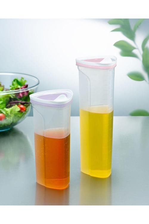 1 Adet Üçgen Basmatik Kapaklı Ölçekli Sıvı Yağlık  Sosluk 750 Ml