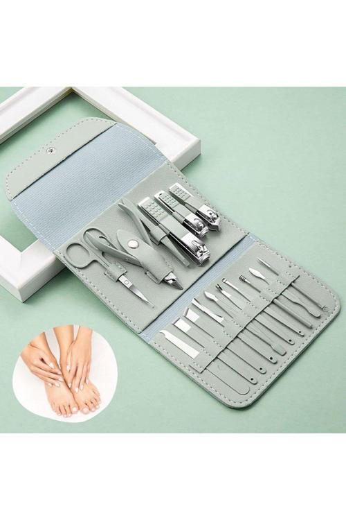 Kendiliğininden Çantalı Seyahat Tipi 16 Parça Manikür Pedikür Seti (4415)