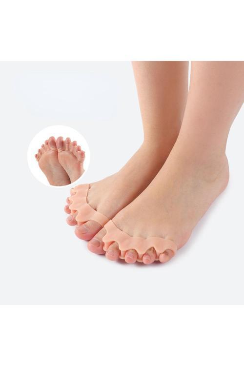 1 Çift Ten Renkortopedik Silikon Ayak Parmak Ayırıcı Jel Ayak Koruyucu Ayak Parmak Koruma