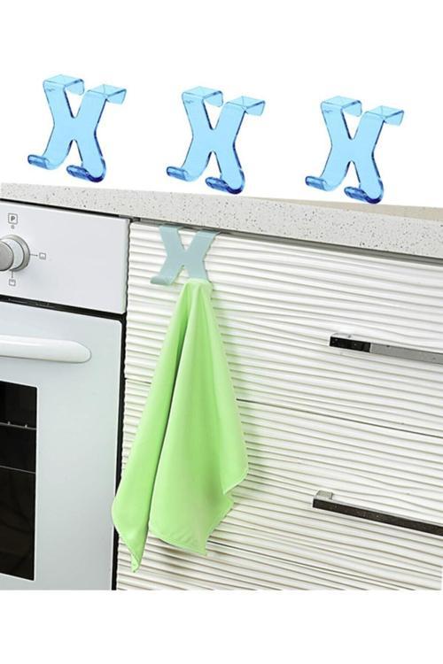 3 Adet Çekmece Askısı Mutfak Banyo Dolap Kapağına Asılan Havlu - Bez Askısı