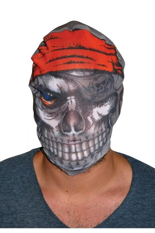 Kafaya Tam Geçmeli Bez Korsan Maskesi - Streç Korku Maskesi - 3D Baskılı Maske Model 4 (4415)