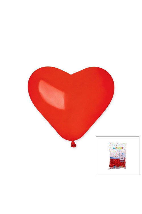 Kırmızı Kalp Balon 10 İnç - 25Cm - 100Pcs (4415)