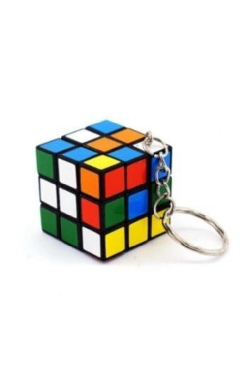 3 Adet Nostaljik Anahtarlık Mini Rübik Zeka Küpü Anahtarlık 3X3 Cm