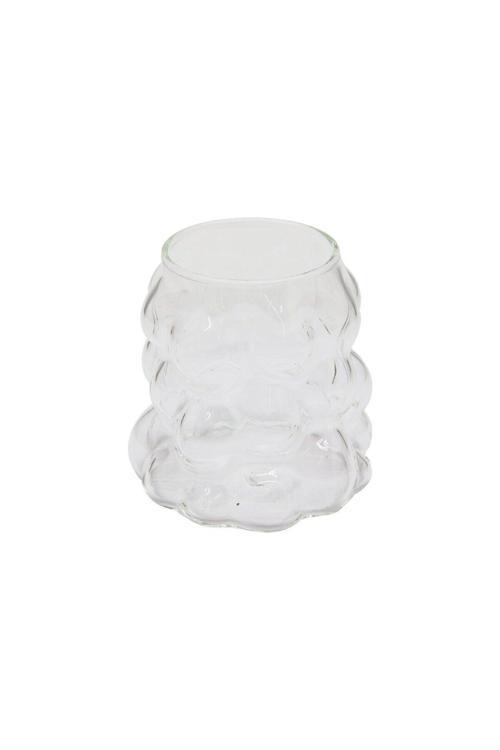 Boncuklu - Boğumlu Cam Bardak 340Ml Kahve - Sunum - Meşrubat (4415)
