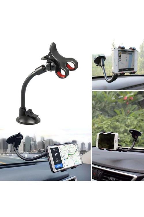 Akrobat Cama Sabitlenen Güçlü Vakumlu 360 Derece Dönen Tüm Modellere Uyan Oto Telefon Tutucu (4415)