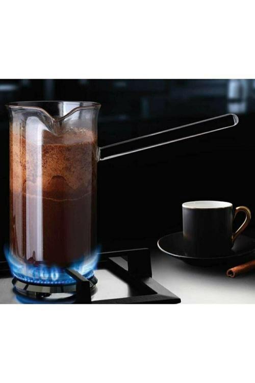 Borosilikat Cam Cezve 3 Kişilik 350Ml - Isıya Dayanıklı Kahve Pişirme Cezvesi