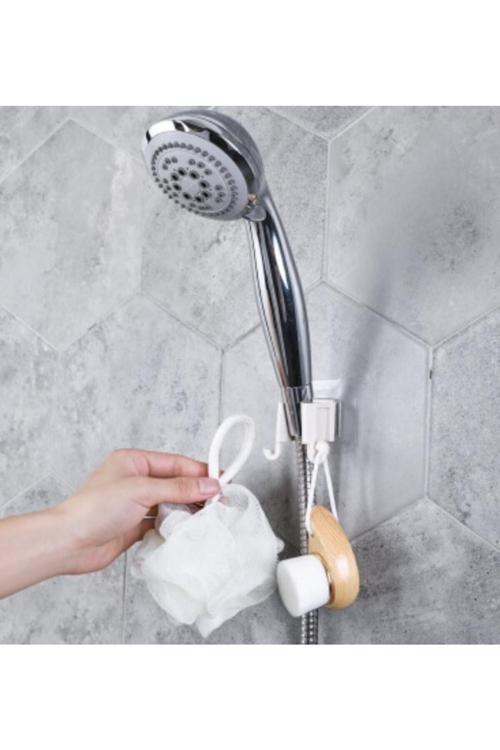 Duş Başlık Tutucu Ve Lif Askısı Yapışkanlı Banyo Duş Başlık Askısı