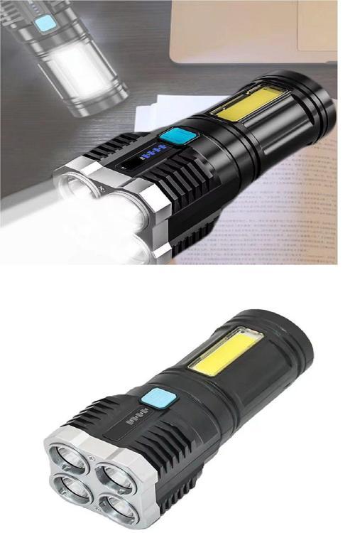 4 Fonksiyonlu Cob Led El Feneri Usb Şarjlı Su Geçirmez Lamba Yürüyüş Seyahat Acil Durum Işığı