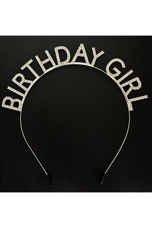 Gümüş Kristal Taşlı Birthday Girl Doğum Günü Tacı İthal Ürün A Kalite 17X16 Cm (4415)