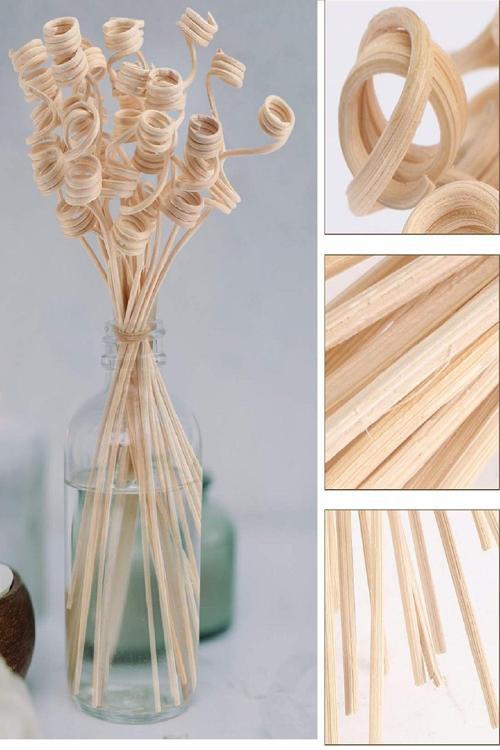 3 Adet Spiral Difüzör Çubuk Doğal Rattan Koku Difüzörü Yedek Uçucu Yağ Difüzörleri Çubuk Vazo Süsü