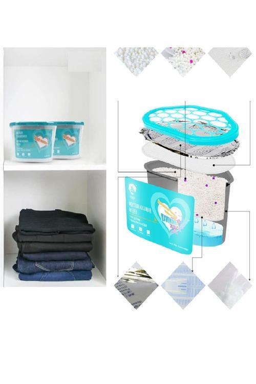 600 Ml Nem Alıcı Rutubet Giderici Aparat - Limonlu Mutfak Salon Banyo Küf Koku Alıcı Granül
