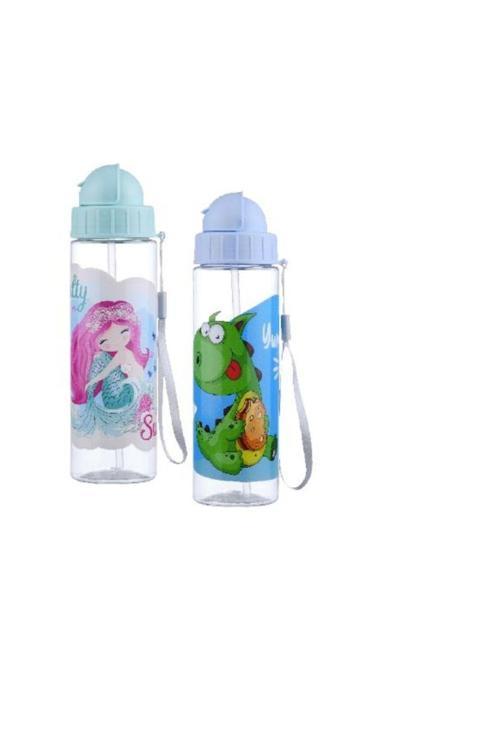 Kapaklı Su Matarası - Kendinden Pipetli Suluk 500 Ml