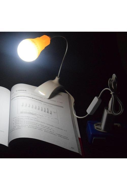 Kitap Okuma Lambası - Ledli Masa Lambası - Usbli Düğmeli Gece Lambası