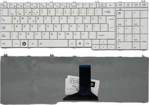 Toshiba Satellite L750-1MM, L750-1MN, L750-1MP, L750-1MQ Uyumlu Notebook Klavye Beyaz TR