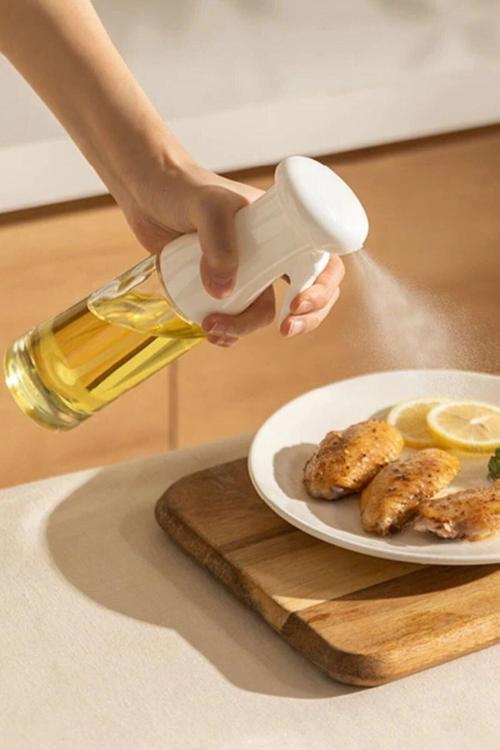 Çok Amaçlı Cam Şişe Püskürtmeli Dağıtıcı Yağdanlık Limonluk Sirke Sosluk Spreyi Beyaz