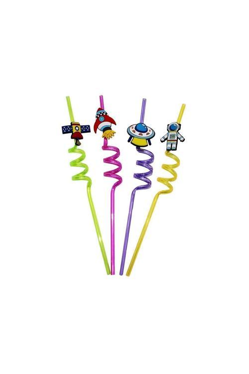4 Parça  Figürlü Pipet Plastik 4415