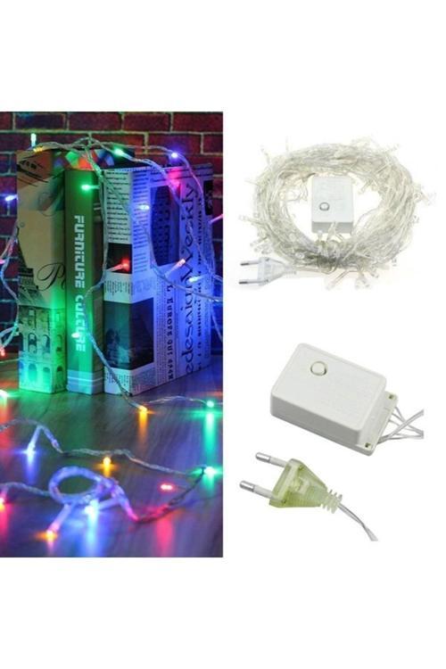 10 Metre 100 Ledli 8 Fonksiyonlu Karışık Renkli Rgb Led Lamba Yılbaşı Ağacı-Doğum Günü Süs Işık