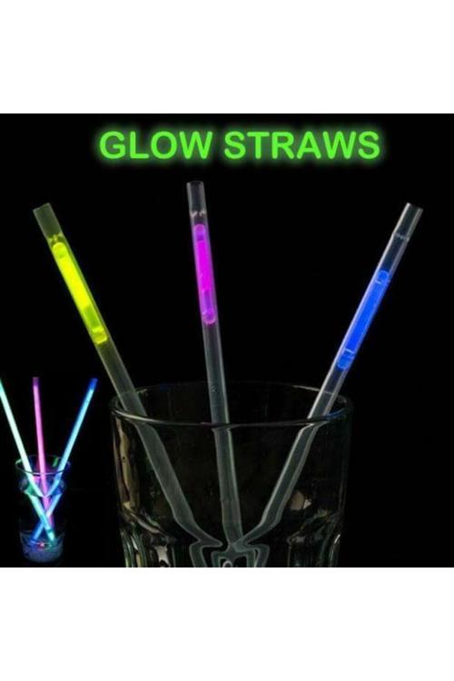 Karanlıkta Parlayan Fosforlu Pipet 3 Renk 3 Adet (4415)