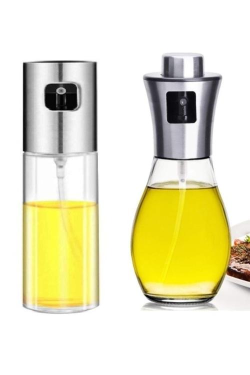 2 Li Cam Yağ Limon Sos Sirke Zeytinyağı Spreyi Yağ Şişesi Yağdanlık-