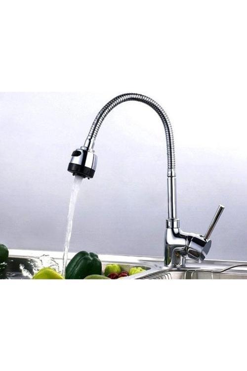 Hareketli 2 Fonksiyonlu Spiral Musluk Başlığı Mutfak Musluk Kobar Başlık Büyük Boy 40 Cm