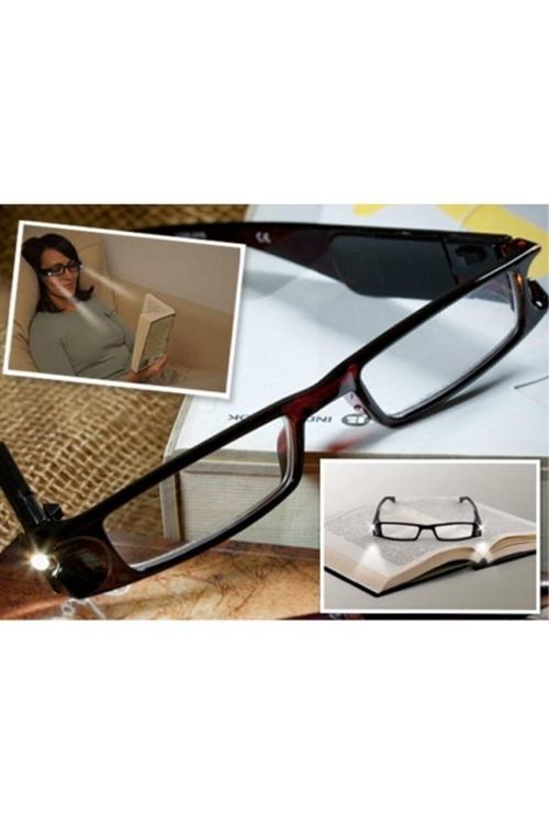 Led Işıklı Kitap Okuma Gözlüğü Gece Okuma Gözlüğü Camsız Aydınlatma Led Işık