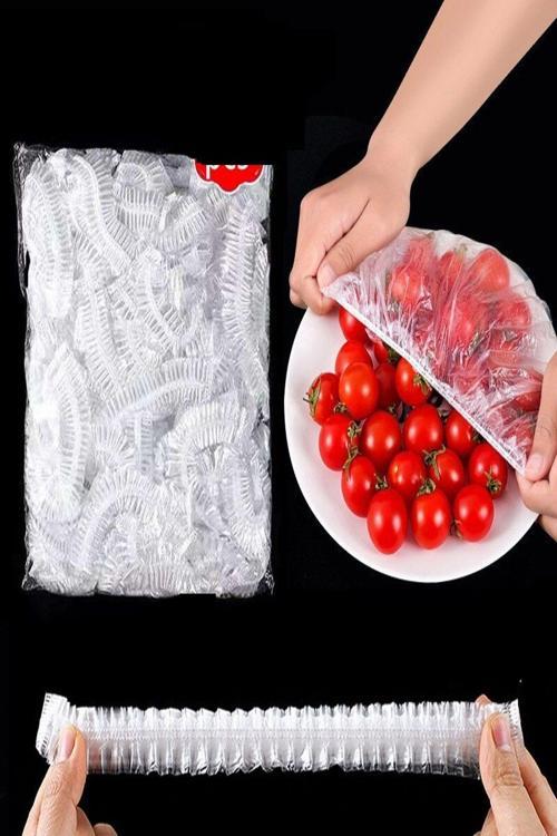 100 Adet Lastikli Tazeliği Koruyan Tencere Ve Tabak Bonesi Esnek Streç Kapak Buzdolabı Tabak Kapağı