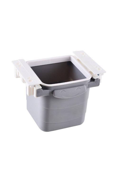Mini Masa Çöp Kovası Plastik Tezgah Altı Geri Çekilebilir Yapışkanlı Görünmez Bölme Pratik (4415)