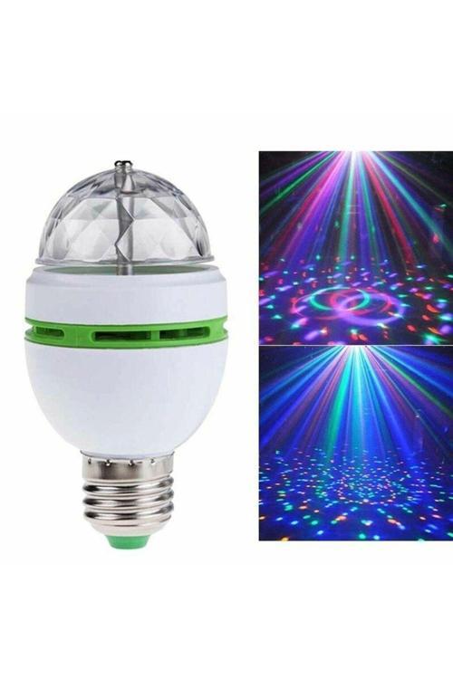 Renkli Led Döner Başlıklı Disko Topu Ampul Gece Lambası Disco Lamp