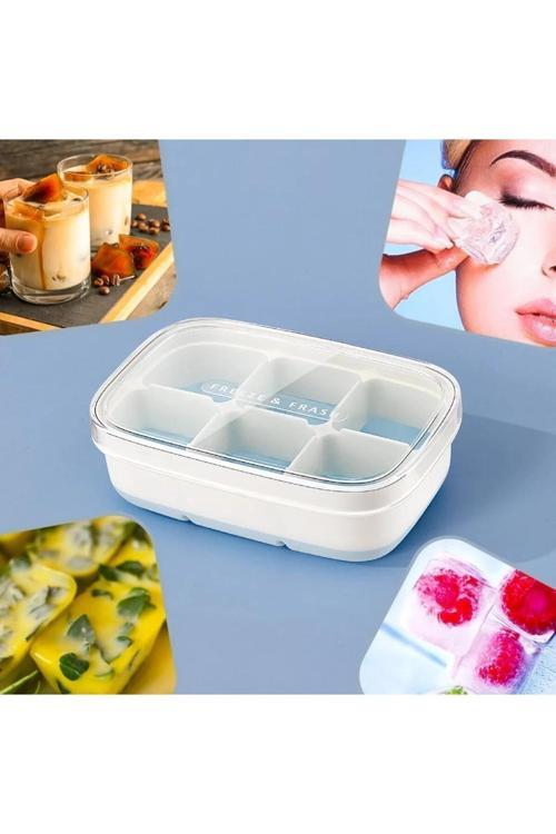 Silikon Tabanlı 6 Bö Lmelikapaklı Buz Kalıbı Yapışmaz