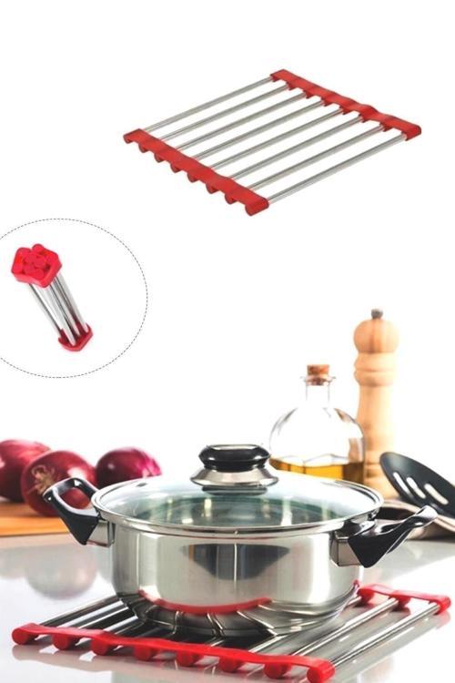 Katlanabilir Silikon Metal Tencere Tava Altlığı Metal Nihale - Mini Nulaşık Bardak Kurutmalık