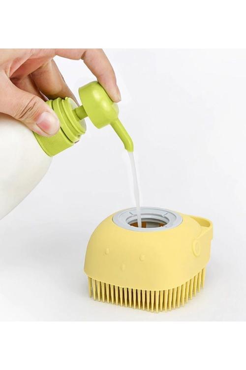 Silikon Vücut Ovucu Yumuşak Banyo Fırçası Duş Süngeri Şampuan Dispenseri Masaj Fırçası