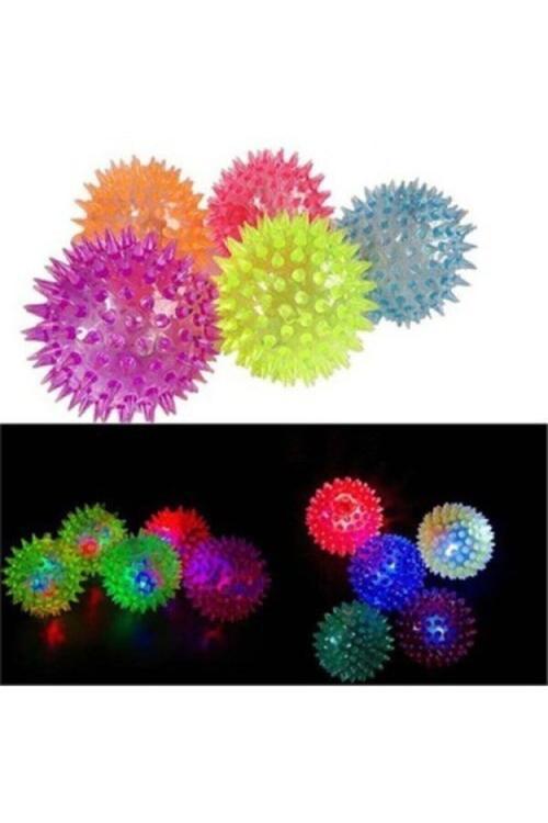 Kauçuk Sesli Ve Işıklı Top Köpek 6 Cm - Dayanıklı