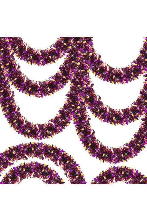 Mor Turuncu Renk 4 Cm Genişlik Garland Çift Renk Sim Süs 180 Cm (4415)