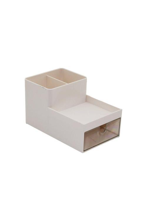 Tek Çekmeceli + 3 Bölmeli  Plastik Makyaj - Takı Organizer 16X9.5Cm - Y: 5--9.5Cm (4415)