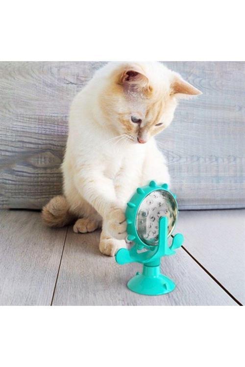 Vantuzlu Zilli İnteraktif Dönebilen Mama Kaplı Renkli Eğlenceli Eğitici Kedi Oyuncağı (4415)