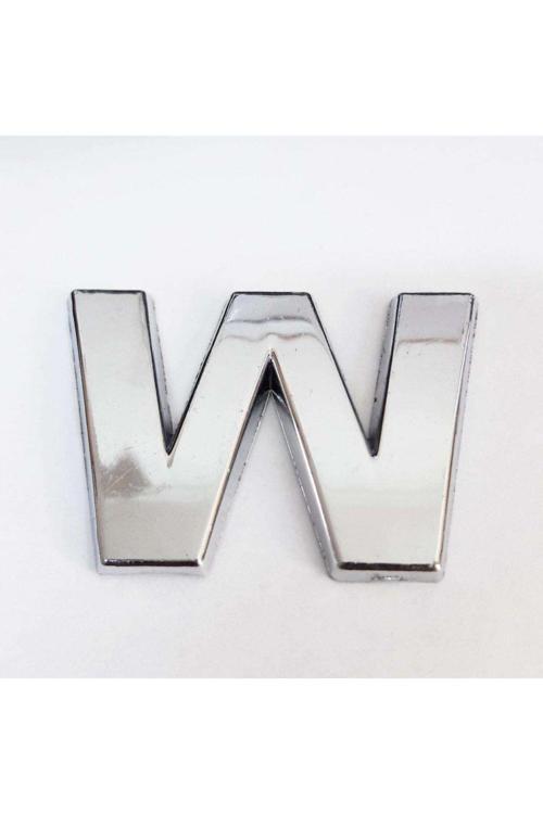 W Harfi 9 Cm Yapışkanlı Kapı Ev İşareti Harfi Haneli Daire Otel Ofis Dış Kapısı Plastik Gümüş Harf