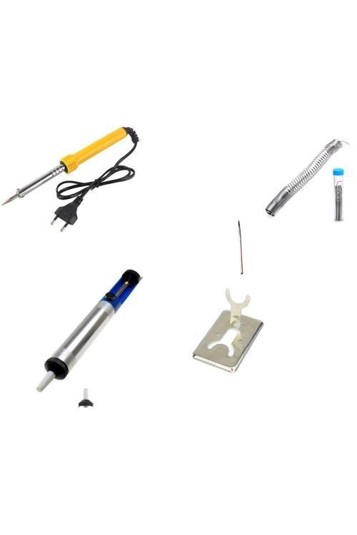 Havya Lehim Set 30 W - 6 Parça Lehim Seti -Lehim Pompası Lehim Standı Tüp Lehim Seti