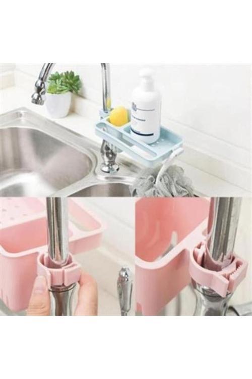 Musluğa Takılan Sünger Havlu Askılı Sabun Hazneli Mutfak Banyo Lavabo Düzenleyici Organizer