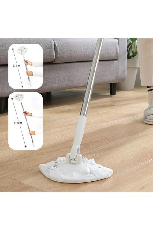 Tembel Mop Islak Mendil -Temizlik Havlusu Uyumlu Çekçekli Mop Paspas Teleskobik Zemin Fayans Cam