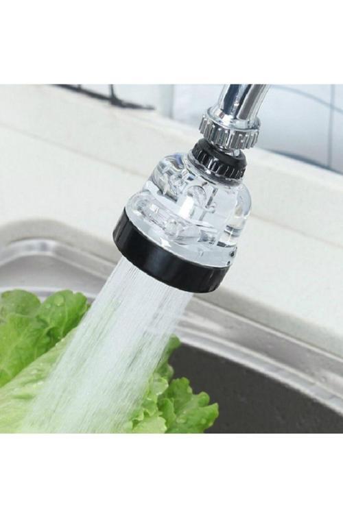Musluk Püskürtücü Adaptörü  360 Derece Dönen Transparan  Filtre Mutfak Lavabo Aksesuarı