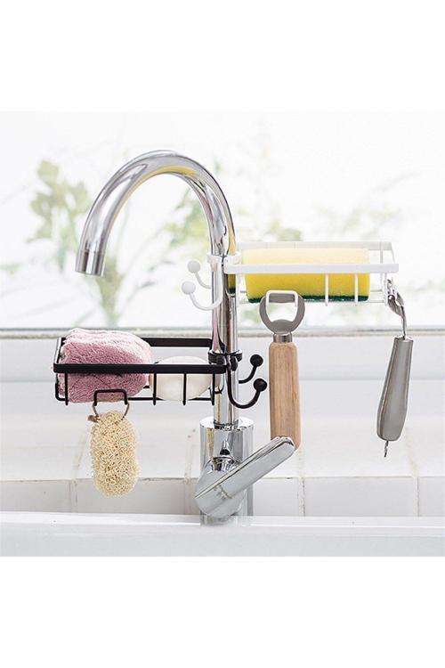Paslanmaz Çelik Mutfak Banyo Musluğuna Sabitlenebilir Sabunluk (4415)