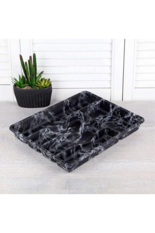 Siyah - 5 Bölmeli Çekmece İçi Kaşıklık 36X29Cm (4415)